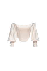 Elizabeth Corset Top in Pearl